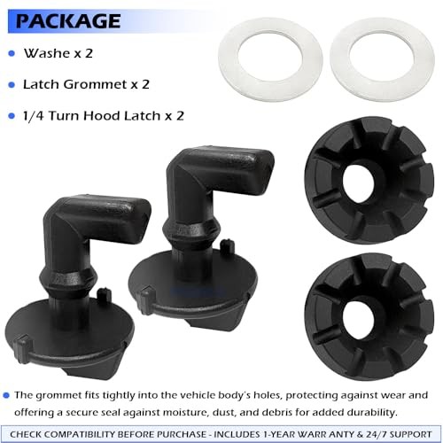 2PCS Hood Latch Toggles with Grommets and Washers Kit for Polaris RZR 570 RZR