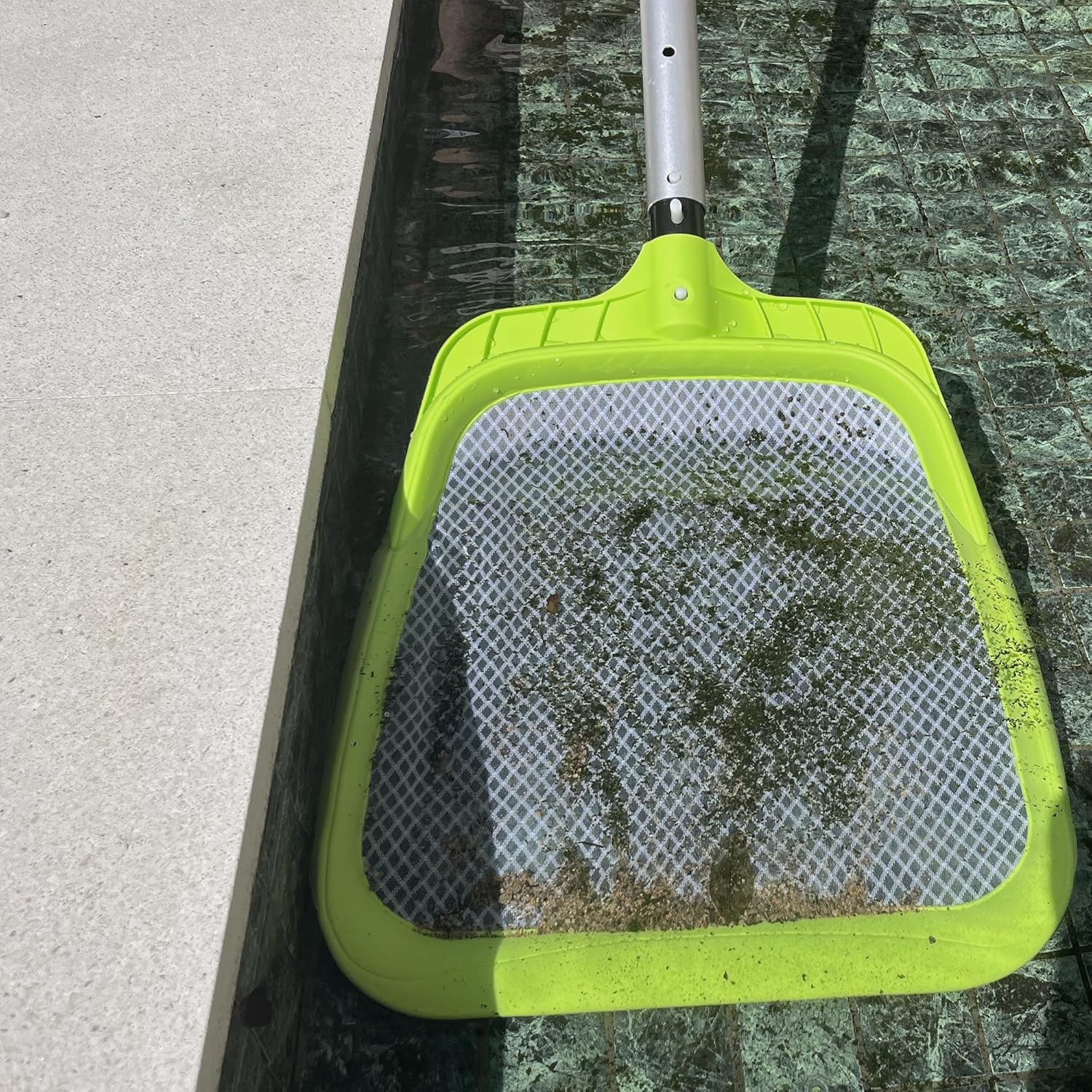 Pool Skimmer Net – Professional Heavy Duty Reinforced Frame Nylon Flat Leaf Rake