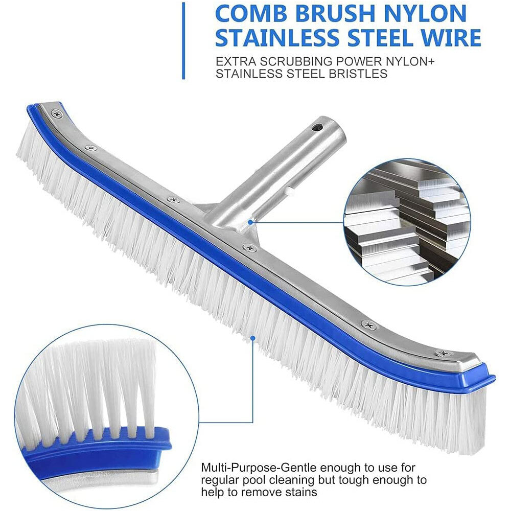 Premium Aluminium Swimming Pool Cleaning Brush Head Heavy Duty Wall Floor In USA