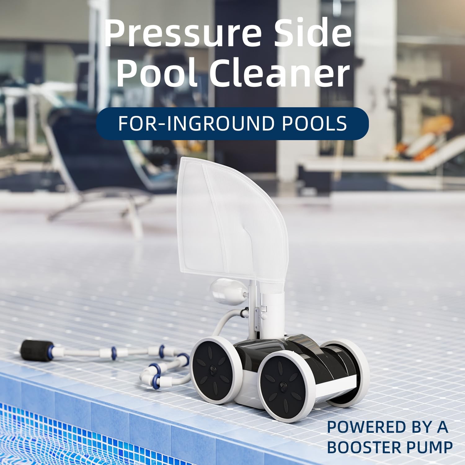 MAKHOON Upgrade Pool Pressure Side Sweeper – Professional White and Black