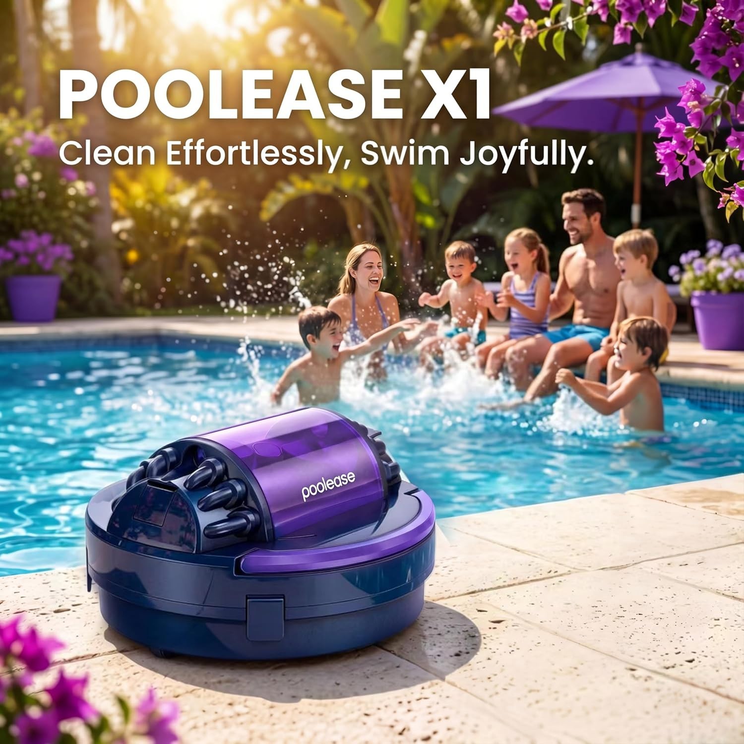High-Power Cordless Pool Cleaner – Self-Parking and 100 Min Operation, 960 sq.ft