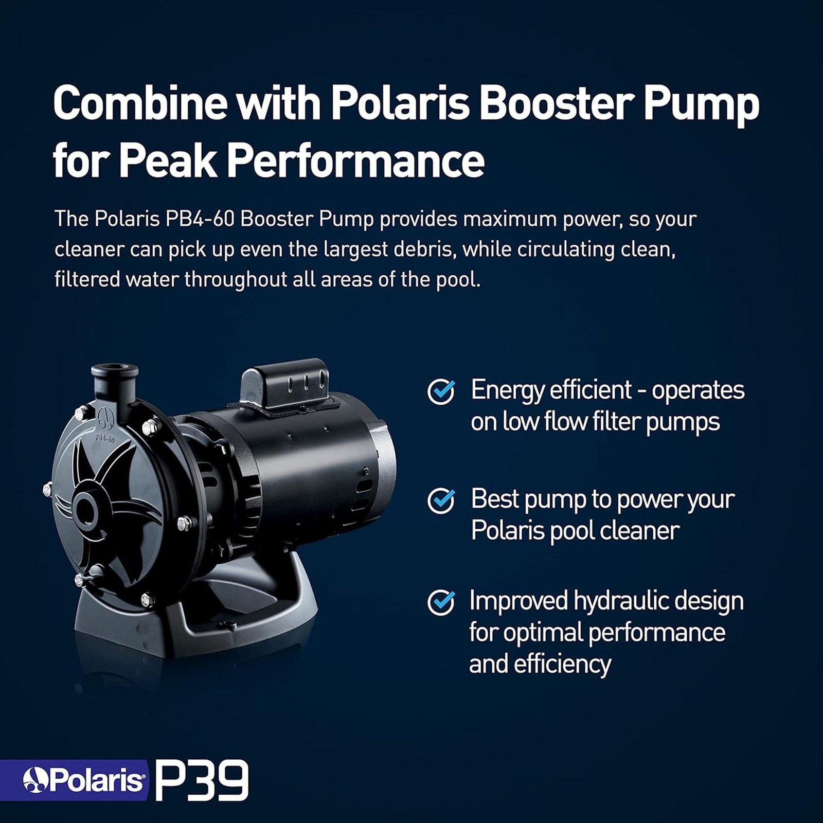 Polaris P39 Pressure Side Pool Cleaner – All Wheel Drive – TailSweep PRO – Dual