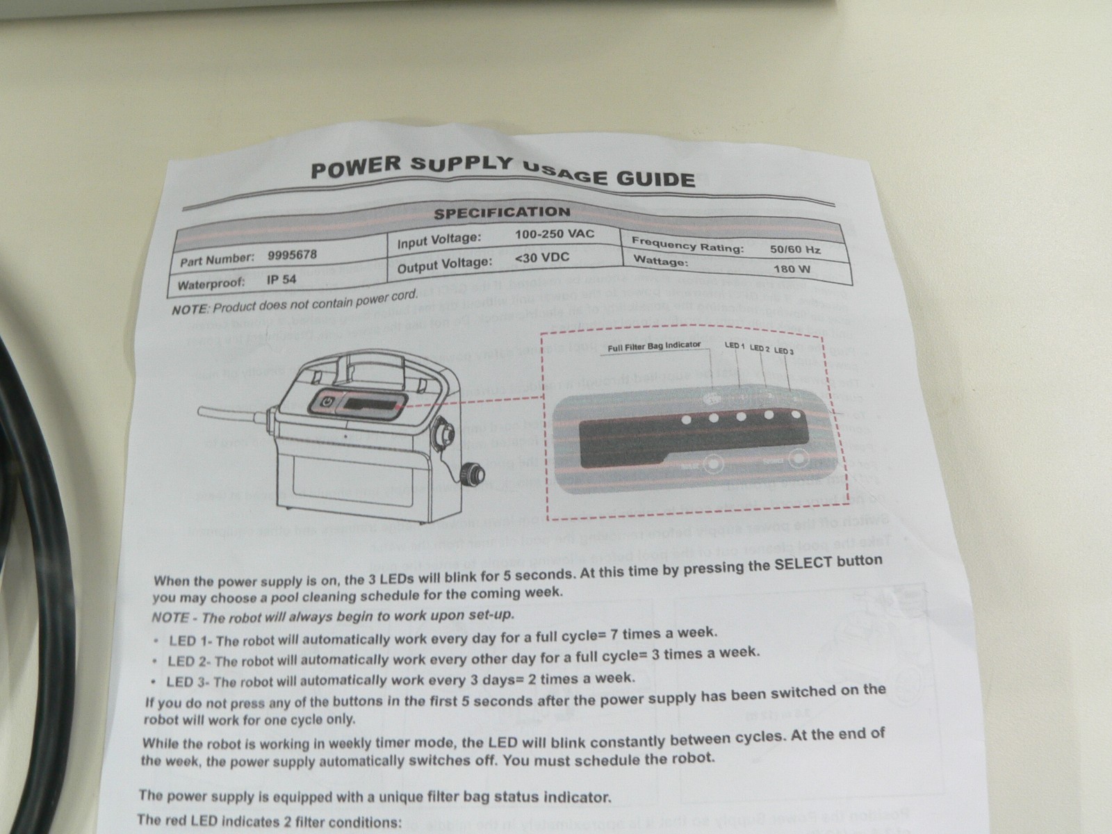Dynamic DC 9995678-HGP Power Supply For Dolphin Pool Cleaners PARTS ONLY!!