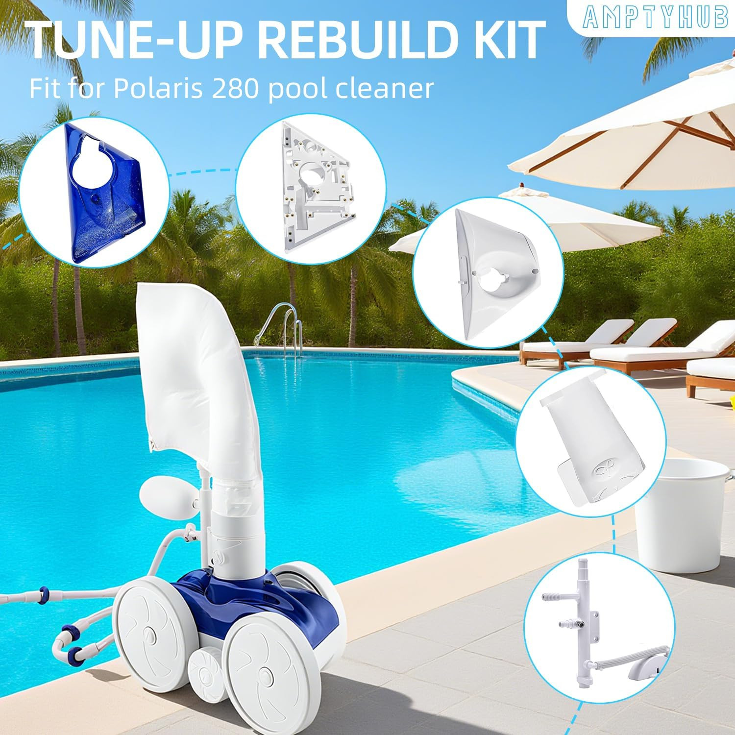 Shell Rebuild Repair Kit Replacement for Automatic Pool Cleaner Polaris Zodiac 2