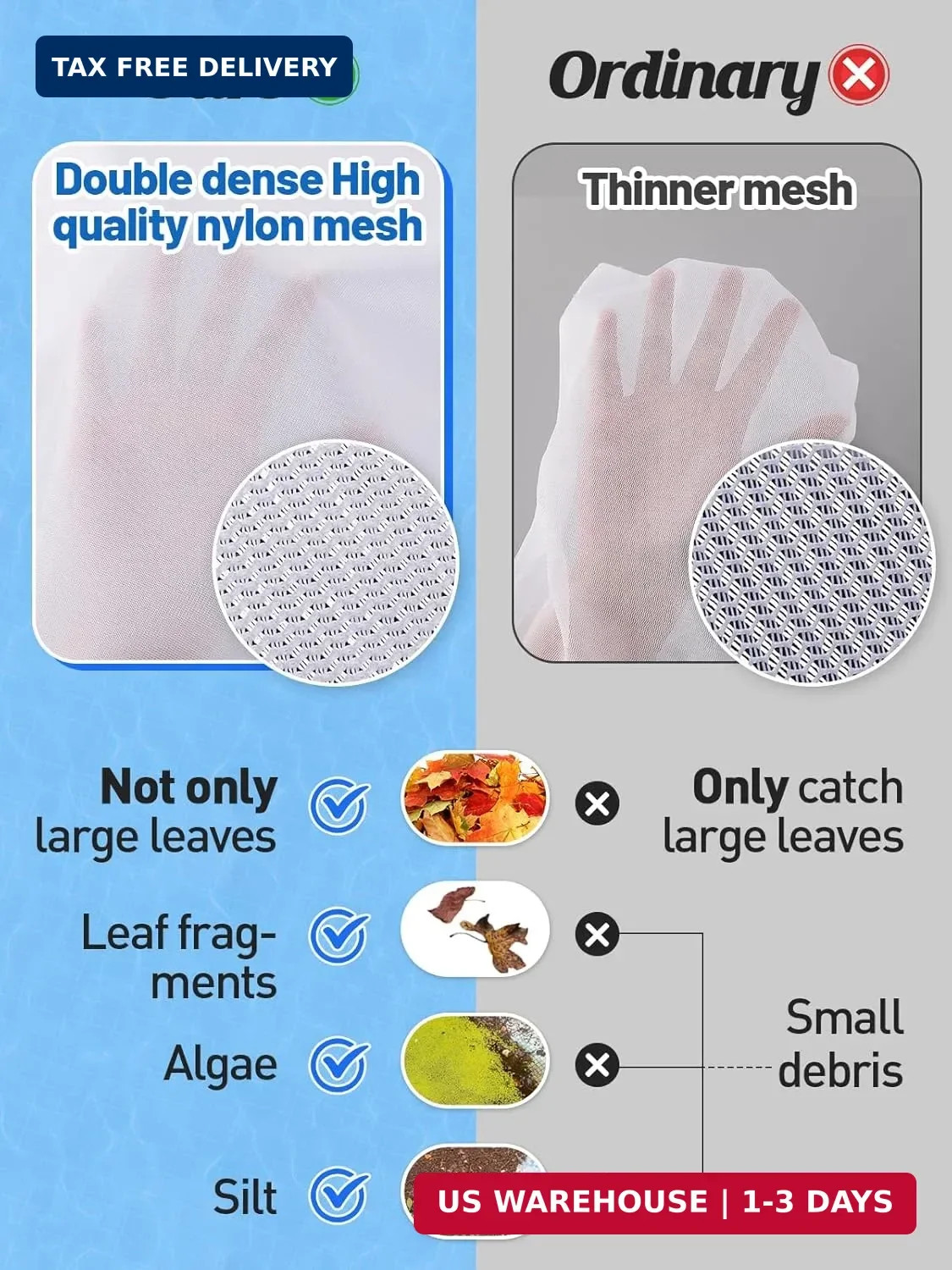 4 Pack High-Density Pool Leaf Vacuum Bags 16&Prime;x24&Prime; Fine Mesh Pull Lock Filter M