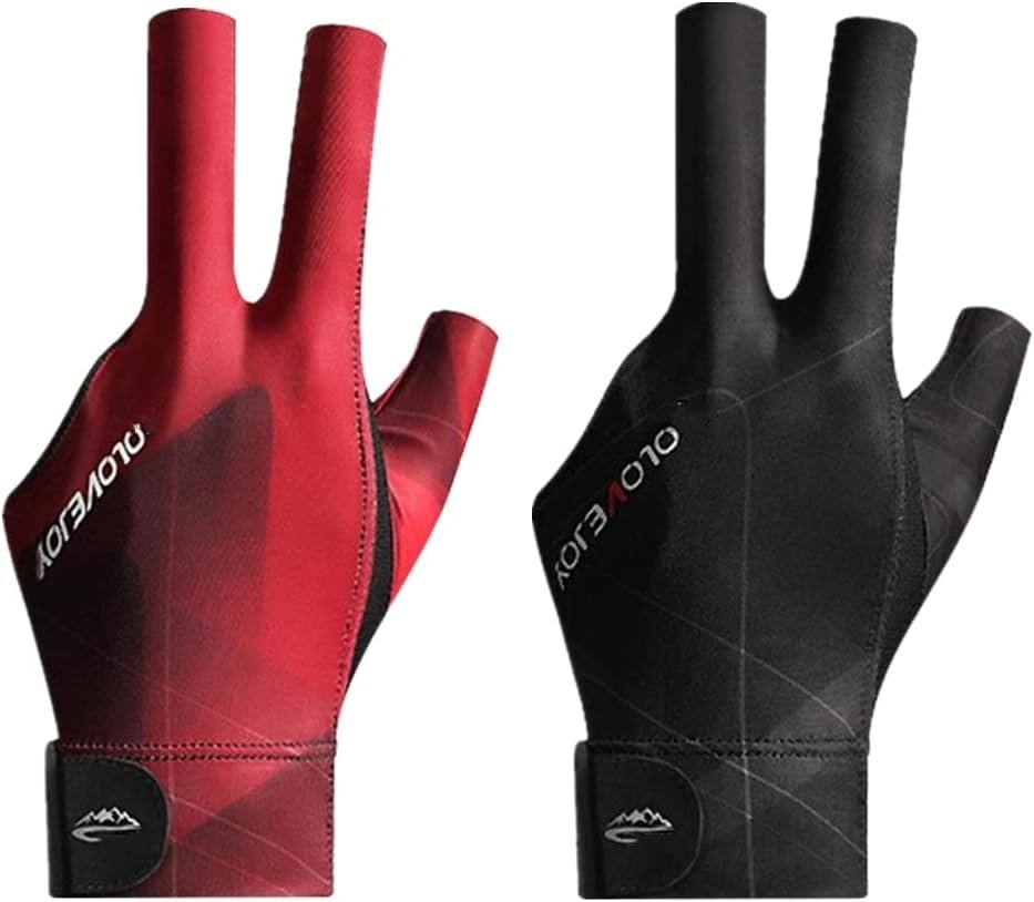 2 PCS Breathable Pool Gloves, Spandex Snooker Left Hand Three Fingers Glove, …