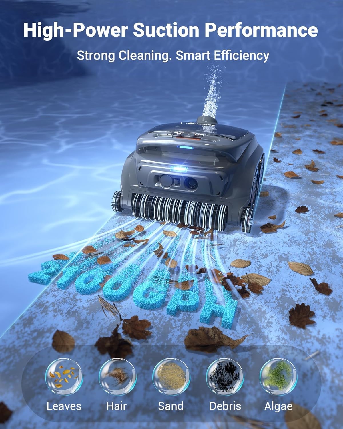 Flat Bottom Pool Robot Cleaner Cordless Robotic Vacuum Powerful above in Ground