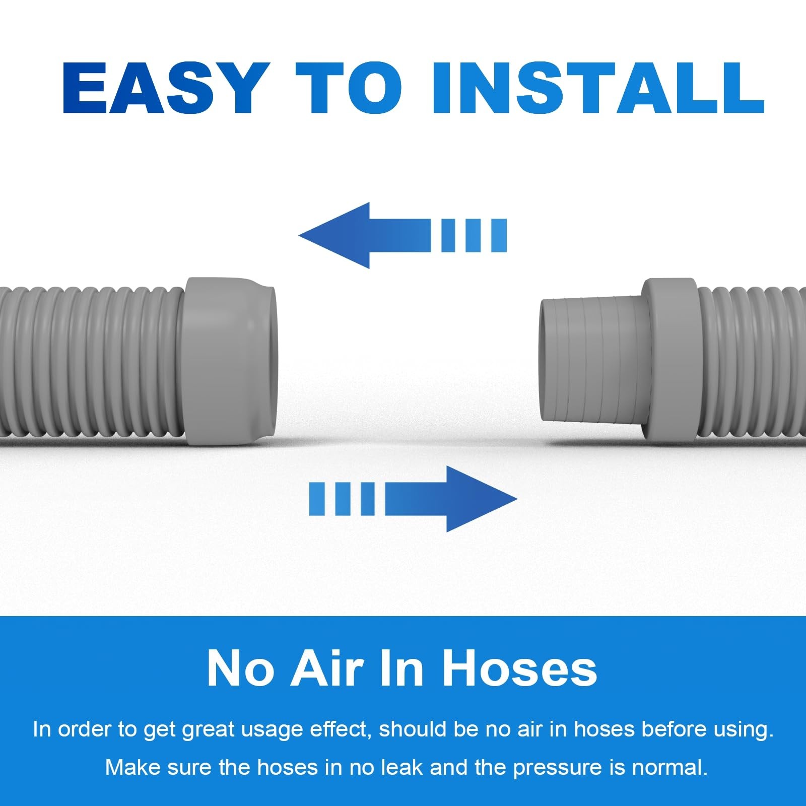 Poolvio Pool Vacuum Hose 2-Pack Spare Replacement 40 Flexible Spiral-Wound Hose
