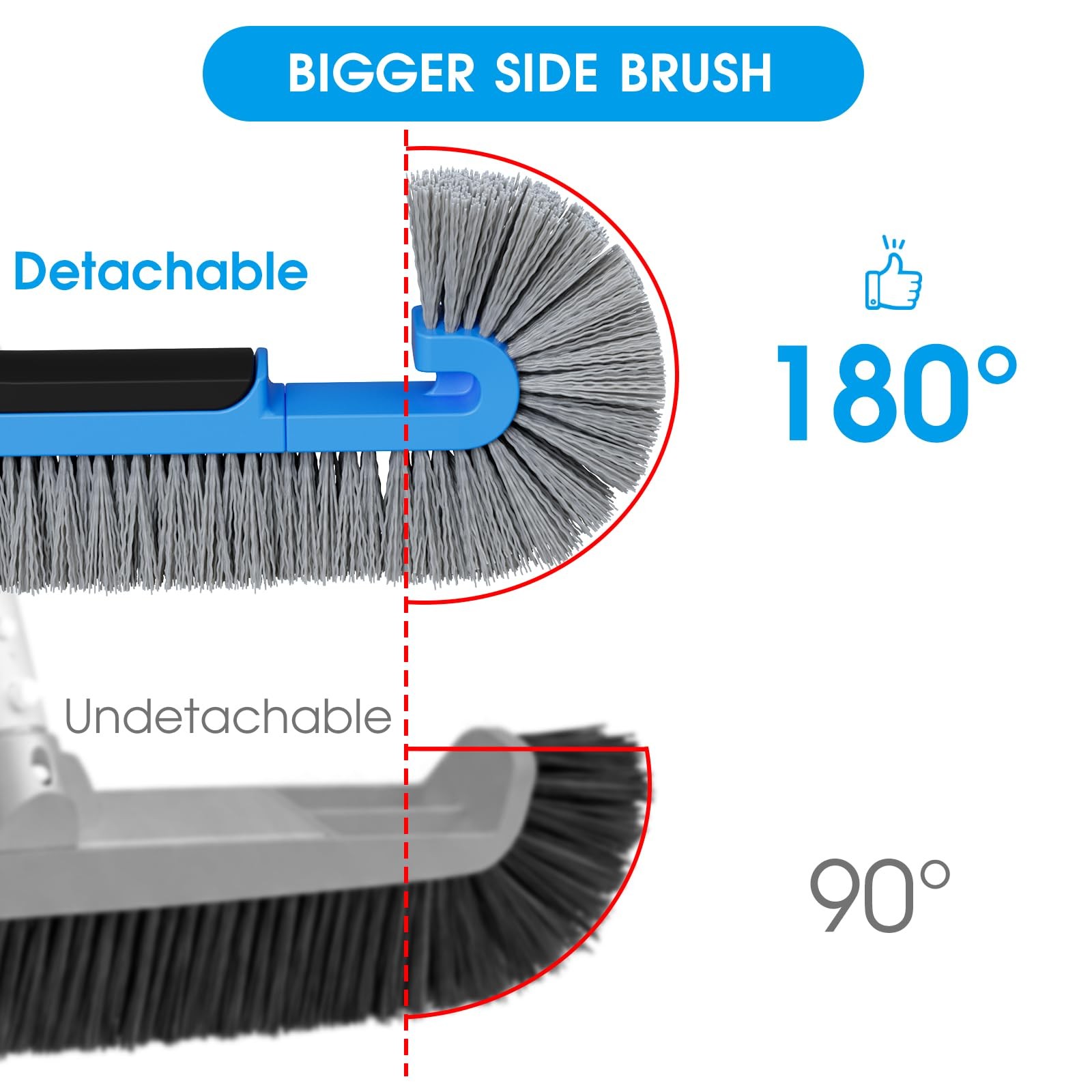 TidyMister 20 » Pool Brush Head for Cleaning Pool Walls, Curved Side Brush fo…