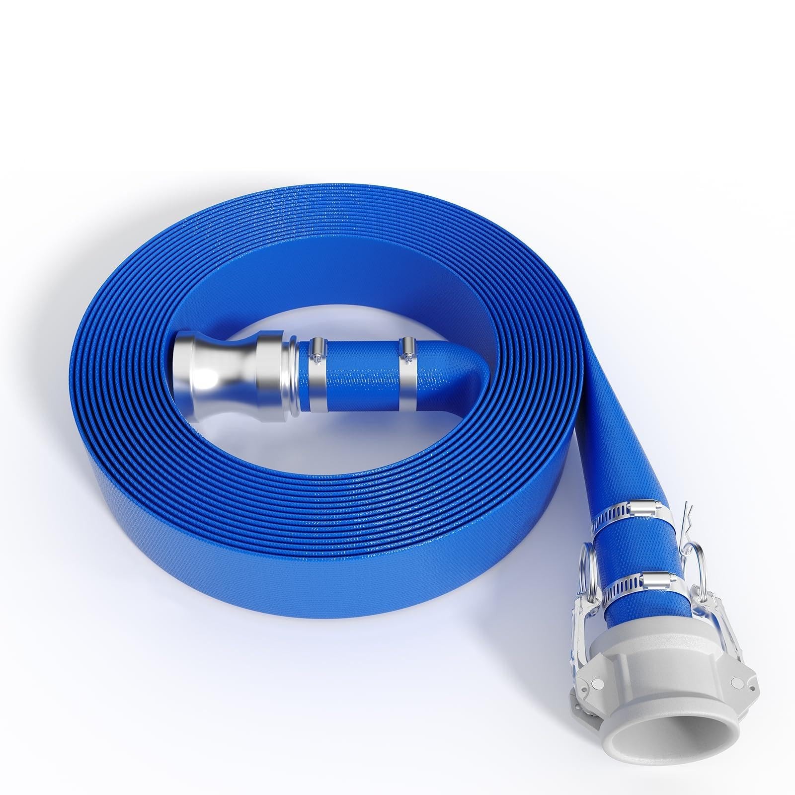 50/100ft PVC Lay Flat Discharge Hose 1.5/2 Inch Pool Backwash Water