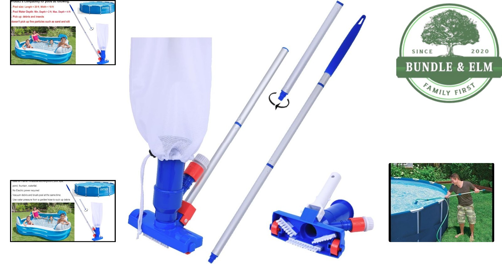 Portable Jet Vacuum Cleaner for Inflatable Pools and Hot Tubs, Easy Assembly