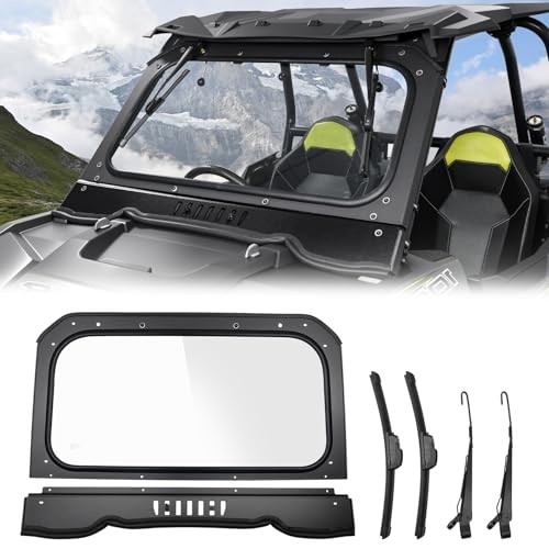 14-18 XP 1000 Vented Glass Windshield With 2 Manual Wipers Compatible with