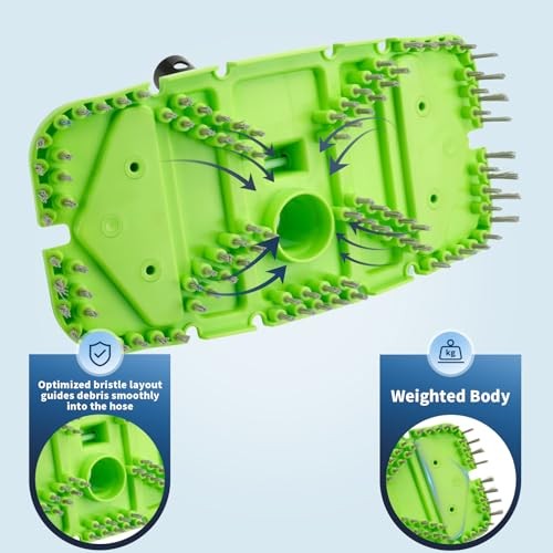 Pool Vacuum Head with Brush,Weighted & Flexible Body,for Inground/Above