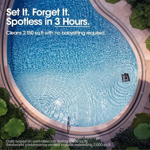 Cordless Robotic Pool Cleaner, Pool Vacuum 180W Brushless Motor, 45000Pa Suction