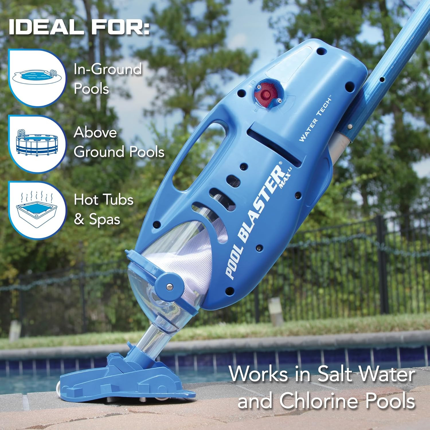 POOL BLASTER Max Cordless Pool Vacuum for Deep Cleaning & Strong Suction, Handhe