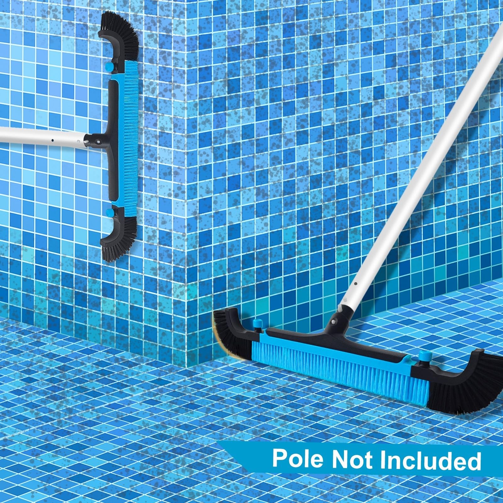 22&Prime; Extra-Wide Pool Brush Head, Heavy-Duty Scrubber for Inground & Above-Ground