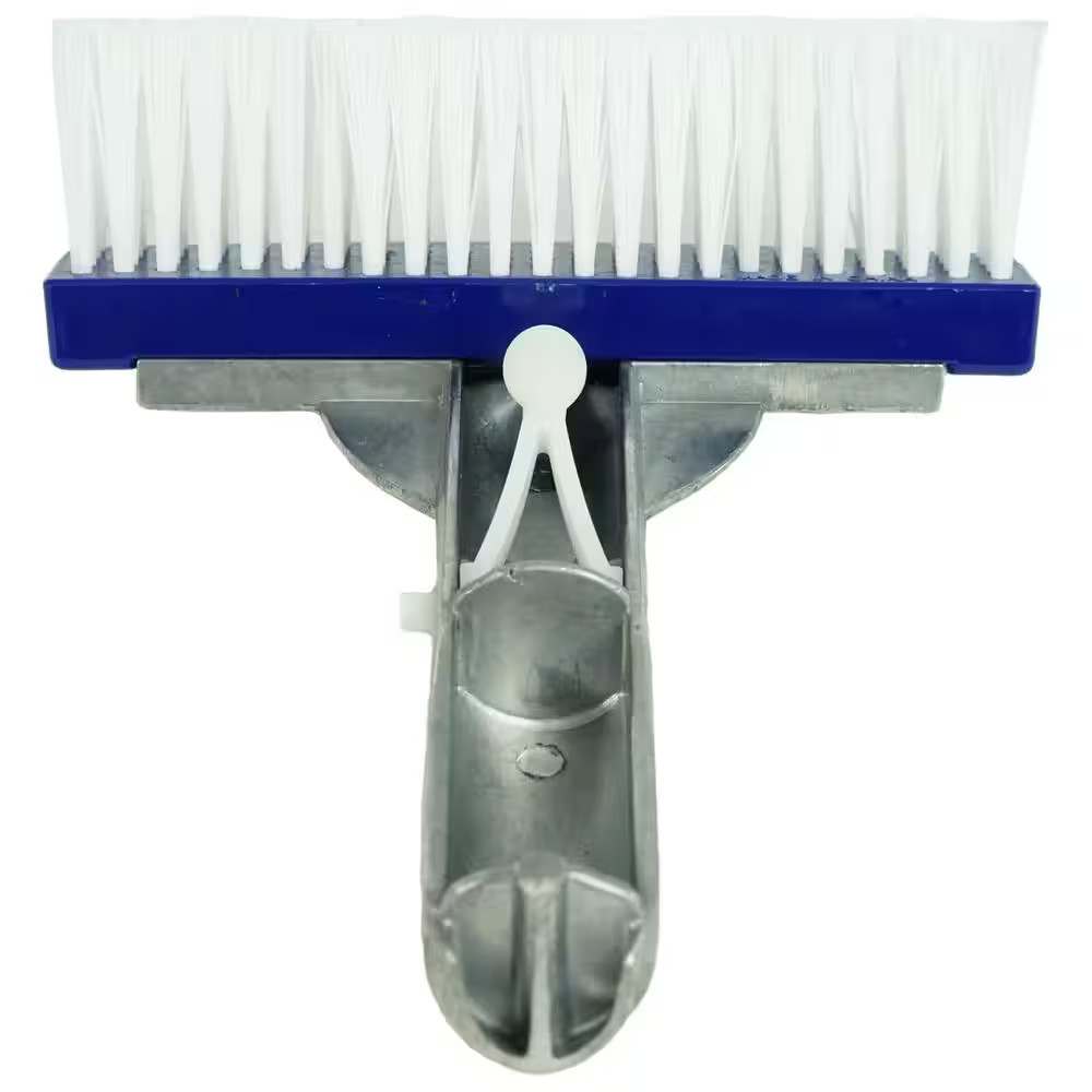 5.5 In. Swimming Pool Bristle Brush Head with Aluminum Handle