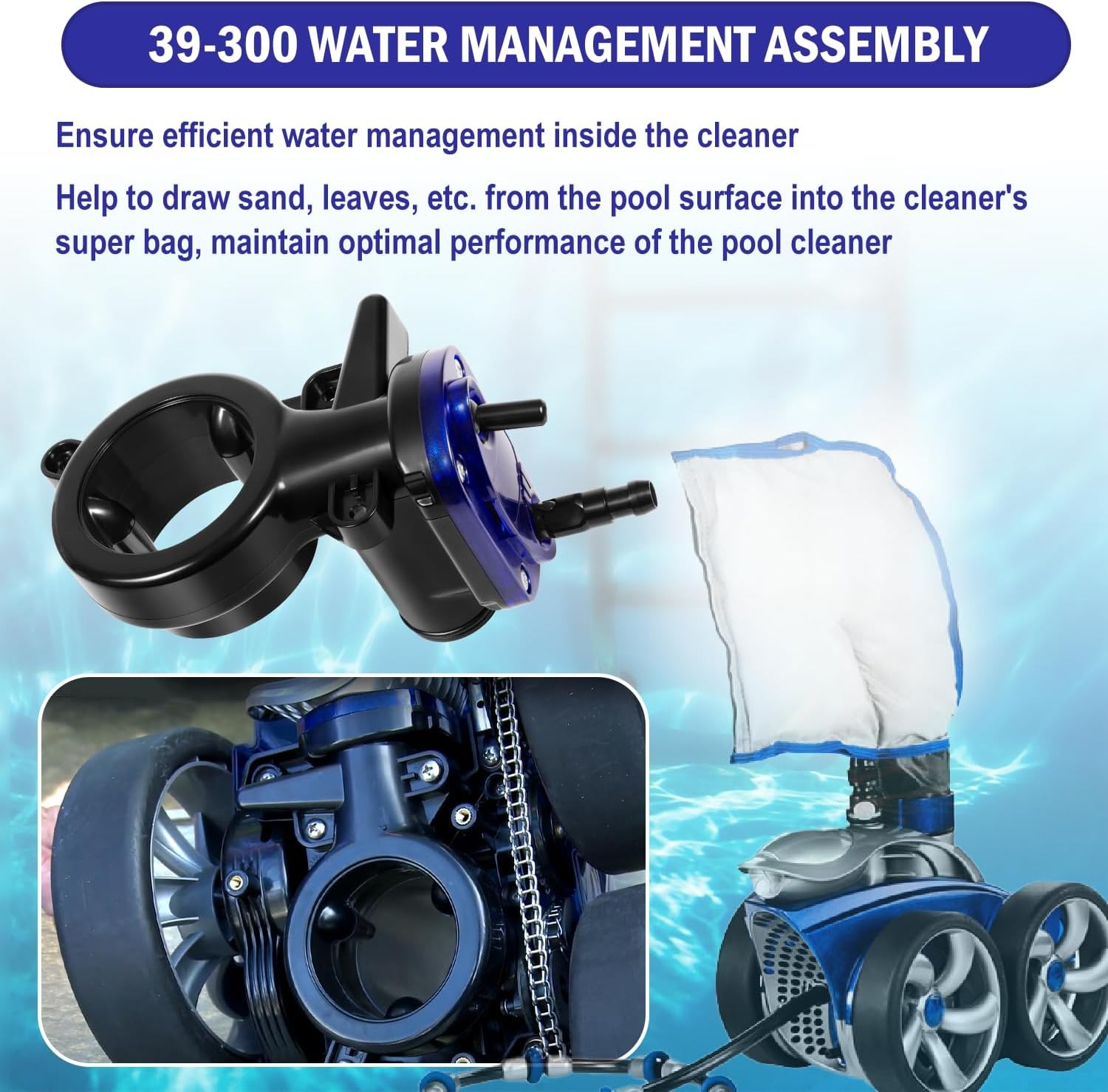 For 39-300 WMS Assembly w/ O-Ring for Zodiac Polaris 3900 Sport Pool Cleaner