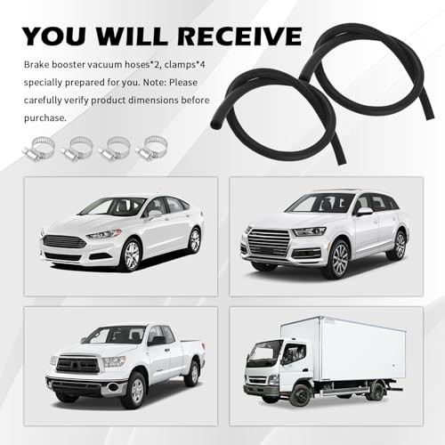 2PCS 27232 11/32&Prime;x36&Prime; Car Brake Booster Vacuum Hose Kit 300PSI with