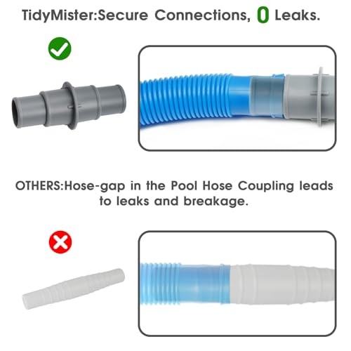 Pool Hose Adapter Connector Coupling 1-1/4&Prime; or 1-1/2&Prime; Plastic Pool Grey-2