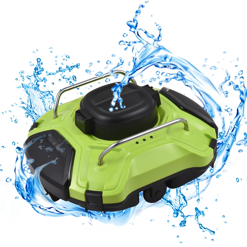 Cordless Robotic Pool Cleaner 30W IPX8 Waterproof Dual-Drive Motors Automat RJLS