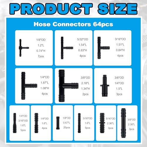 6PCS 5Ft Silicone Vacuum Hose Automotive Kit – ID 94PCS