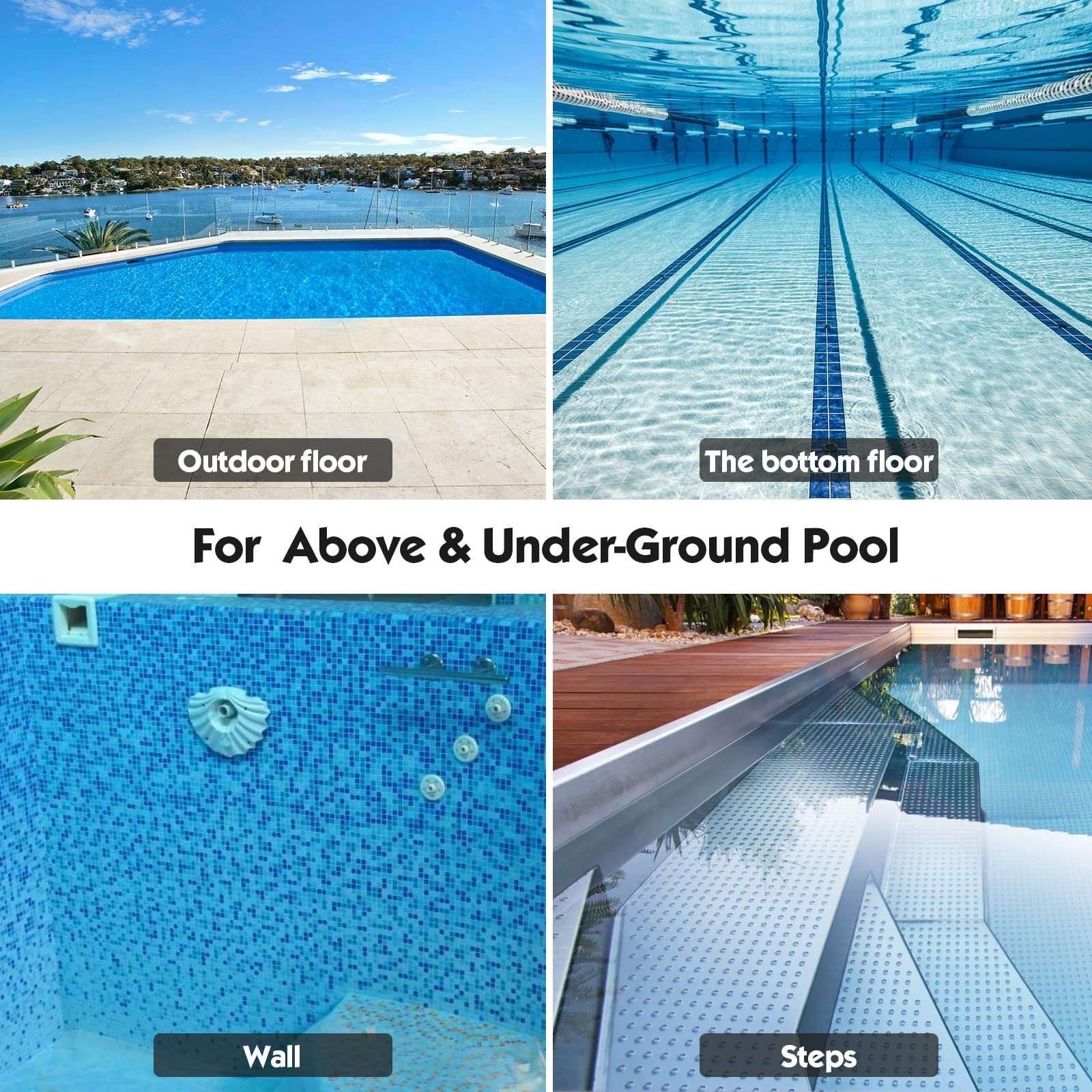 Swimming Pool Brush with Pole 6FT,18&Prime; Swimming Pool Brush Head with Nylon