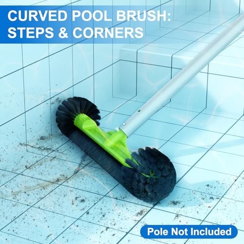 20&Prime; Wide Pool Brush Head for Inground/Above Ground Cleaning – Wall Scrubber Tool
