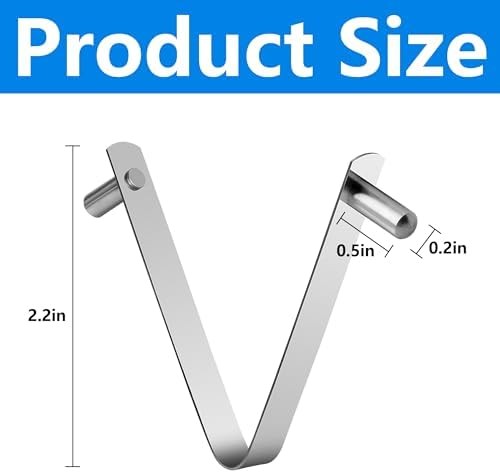 12Pcs Pool Pole Clips-Stainless Steel Pool Attachment V-Clip-Universal Butterfly