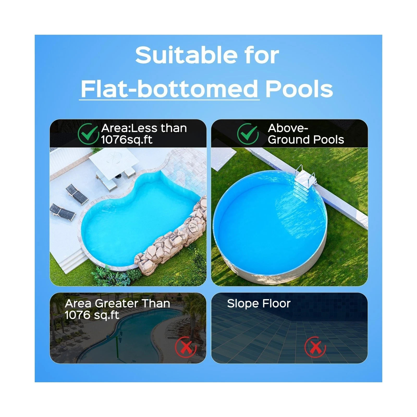 A1 Cordless Robotic Pool Cleaner, Automatic Pool Vacuum for Above Ground with…