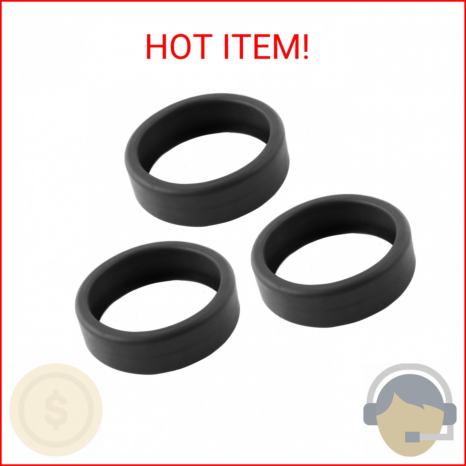 (3-Pack) Calvana Pool Cleaner Tires, 48-232 Replacement Compatible with Zodiac P