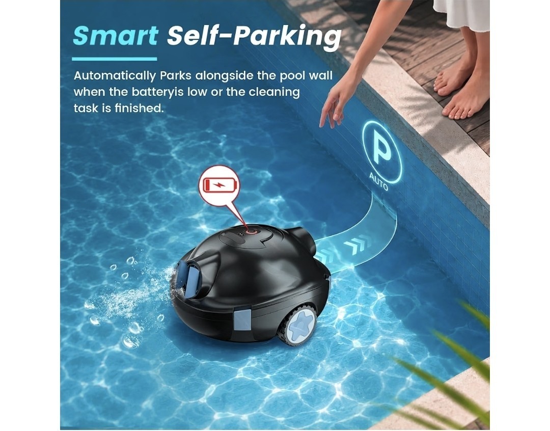 Y10 Robotic Pool Cleaner,Cordless Pool Vacuum with 150 Mins Runtime,High Efficie
