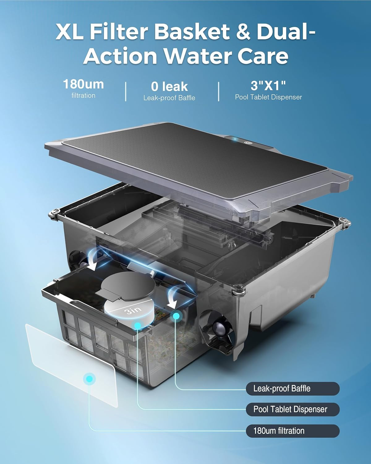 T2B Solar Pool Skimmer Robot via App & Remote Control, 2026 Upgraded Automatic R