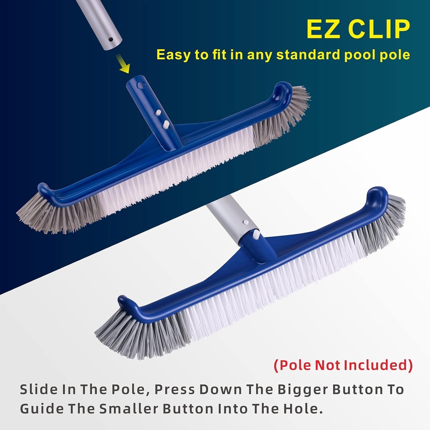 POOLAZA Pool Brush, 17.5 » Pool Brush Head for Inground Pools & Above-Ground …
