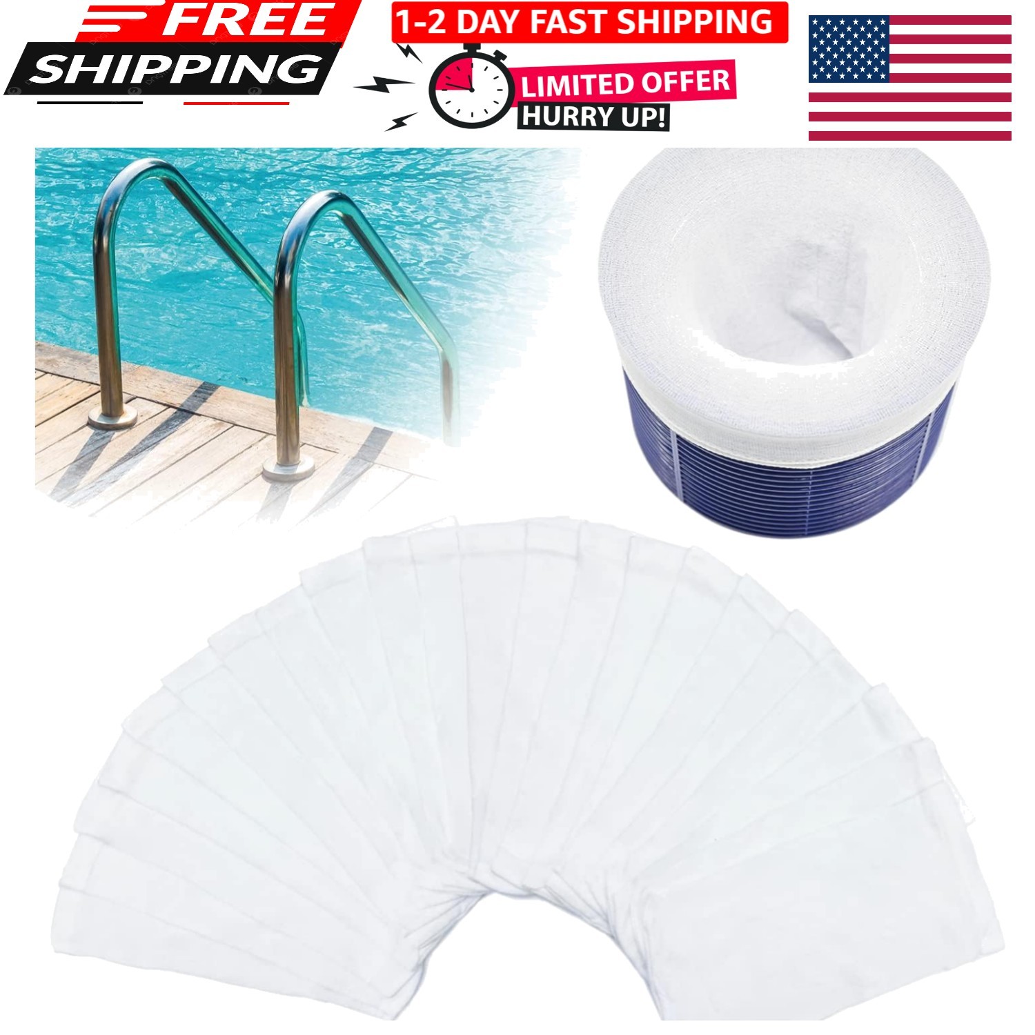 100 Pack Pool Skimmer Socks, Reusable Pool Socks for Skimmer Basket, Skimmer Soc