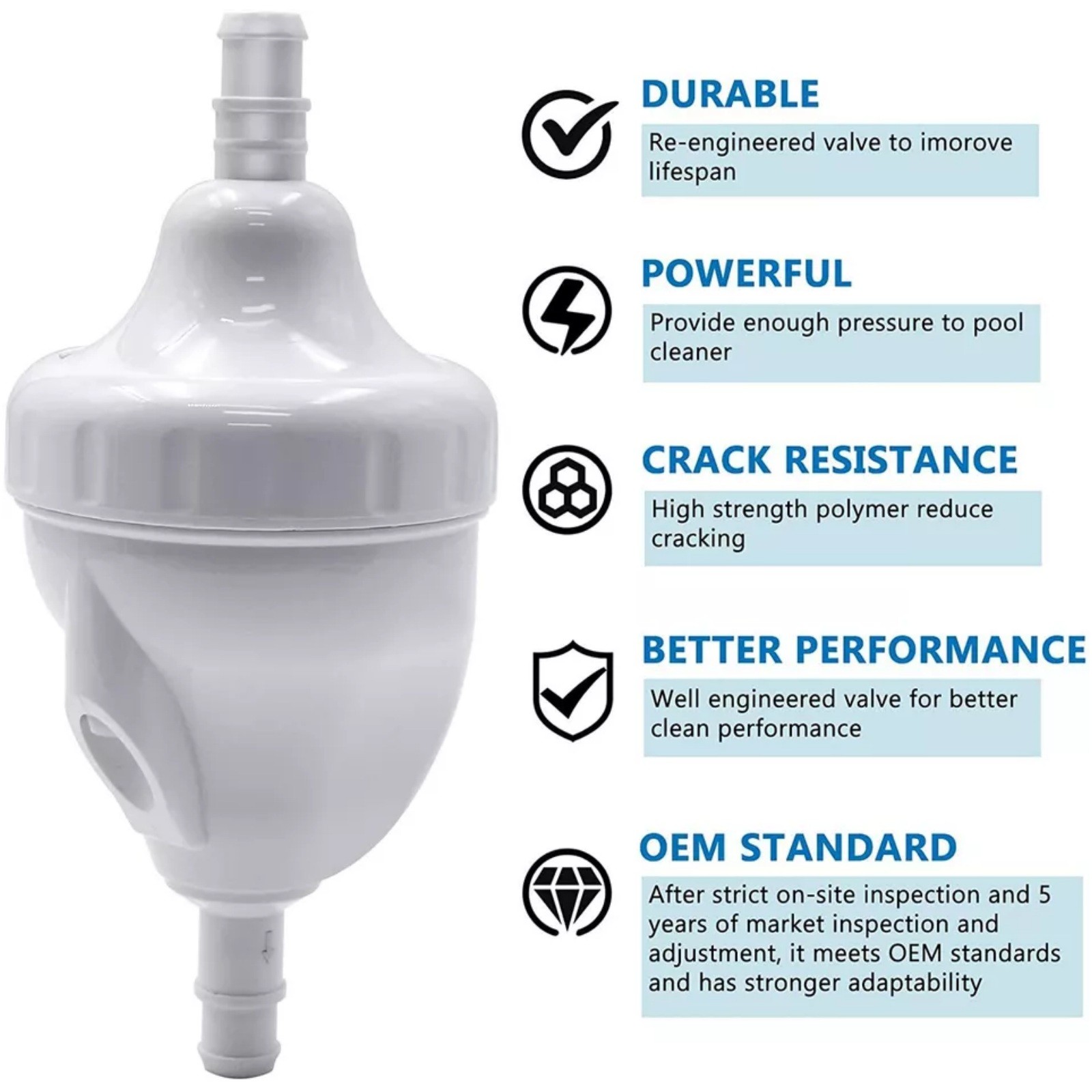 For Polaris Pool 180 280 380 480 Pool Cleaner G52 Backup Valve Replacement
