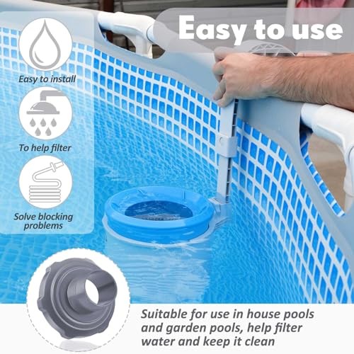 Gray Pool Vacuum Hose Adapter – 2 Pcs Above Ground Skimmer Vacuum Hose