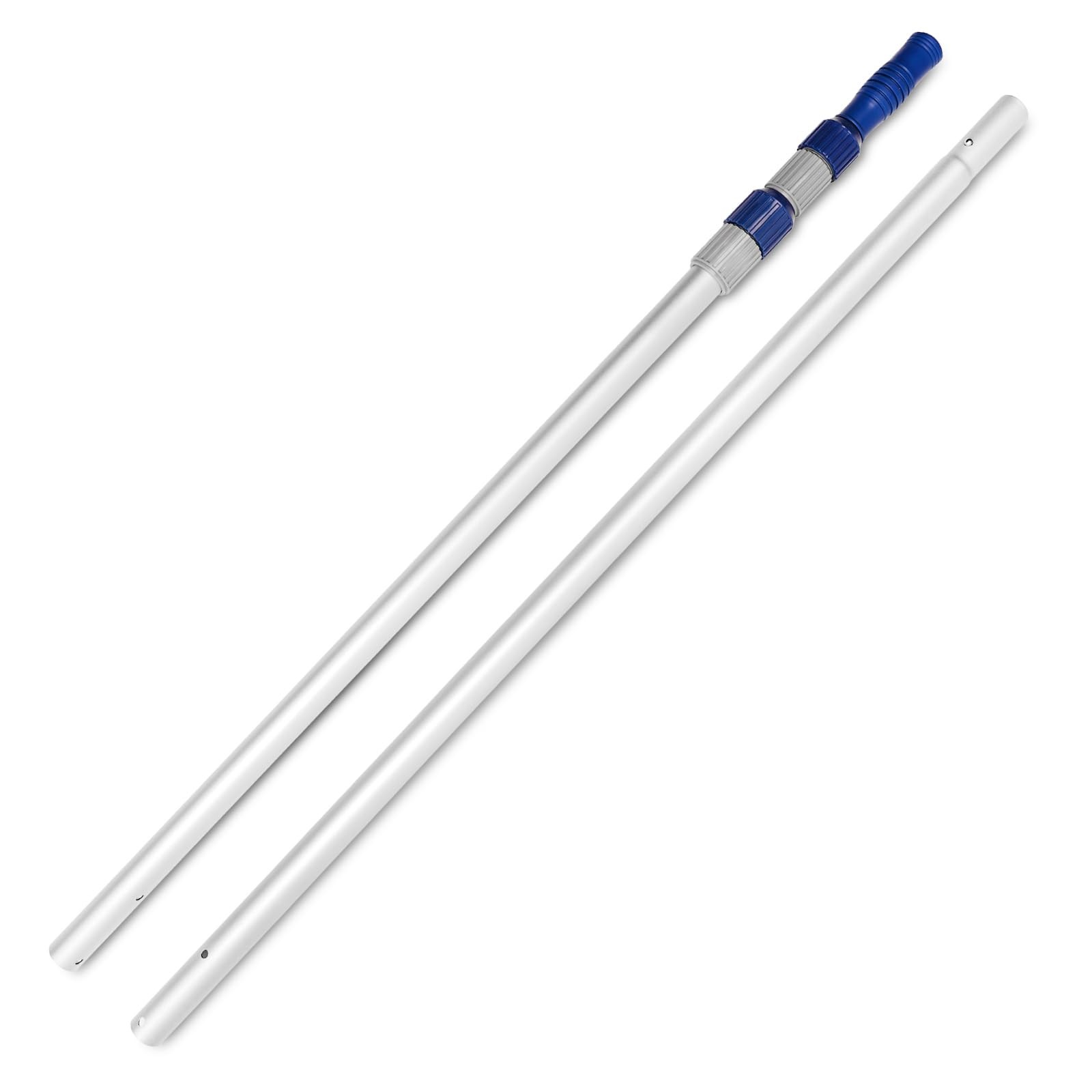 12FT Adjustable Telescopic Pool Cleaning Pole – Aluminum Skimmer Net & Vacuum He