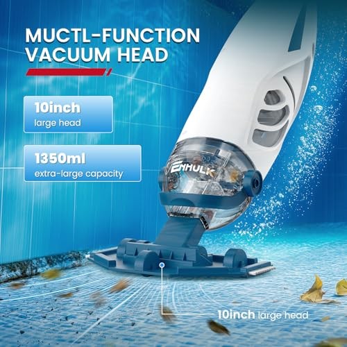 Pool Vacuum for Above Ground Pool with 9&prime; Extension Pole, 4 Filters, PC68 Pro