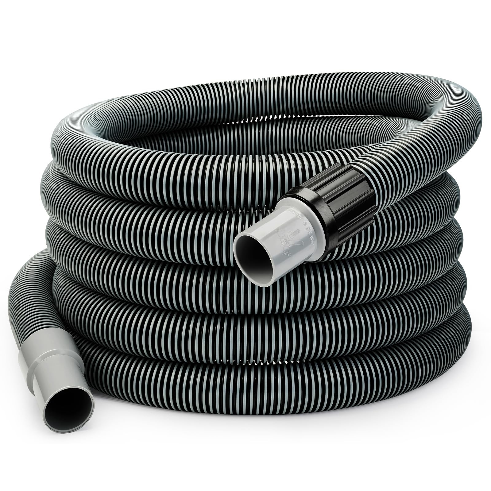Manual Pool Vacuum Hose 1-1/2&Prime; x 35ft, Kink-Free 35-Feet, Gray
