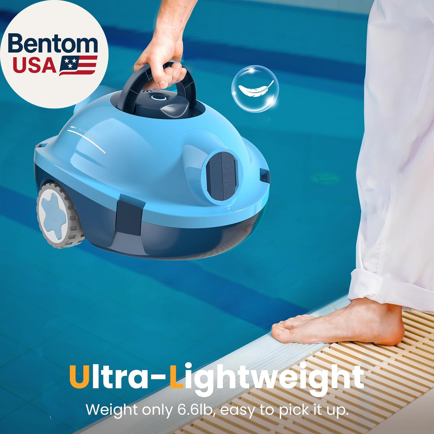 Y10 Cordless Robotic Pool Cleaner, Automatic Pool Vacuum -120 Mins Runtime, Powe