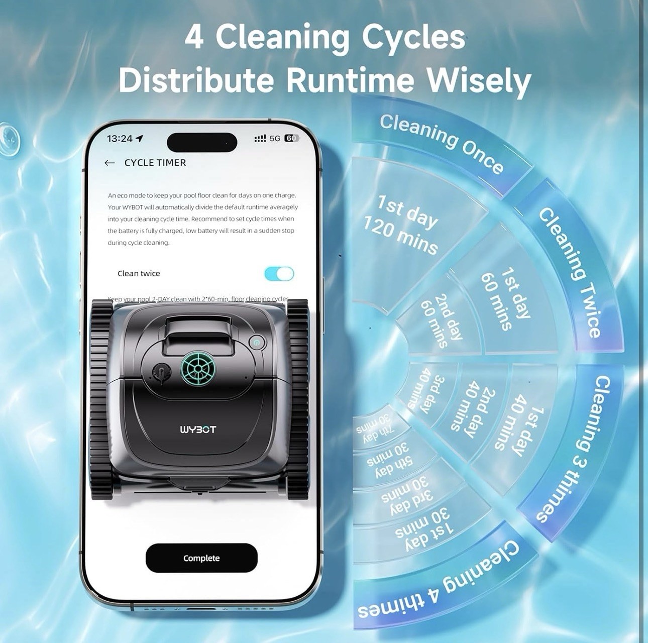 WYBOT C1 Cordless Robotic Pool Cleaner (OS7010C) w/ Charger (SEALED/ NEW)