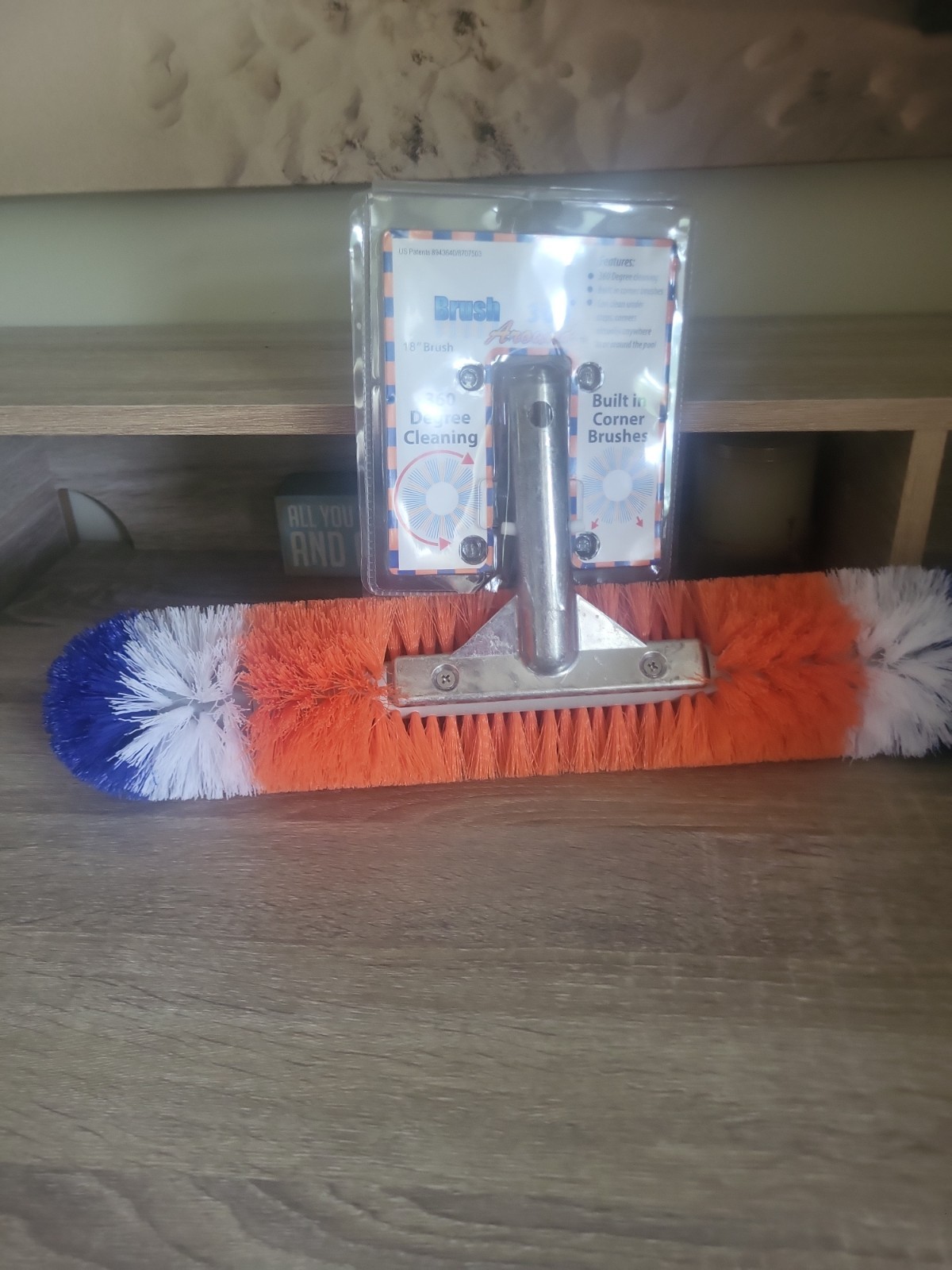 18 Inch 360 Degree Pool Cleaning Brush With Corner Bristles For Easy Cleaning