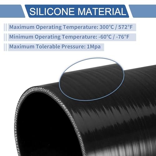 Silicone Hose Charge Air Intercooler Hump Heavy Duty Tube ID 63mm / 2.5&Prime; Red