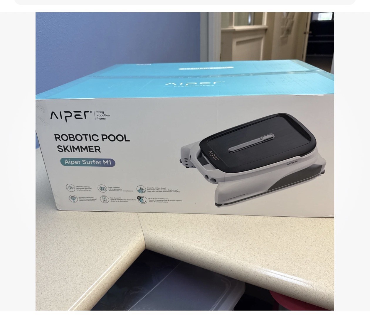 Aiper Surfer M1 Automatic Pool Skimmer Robotic Surface Cleaner with App Control