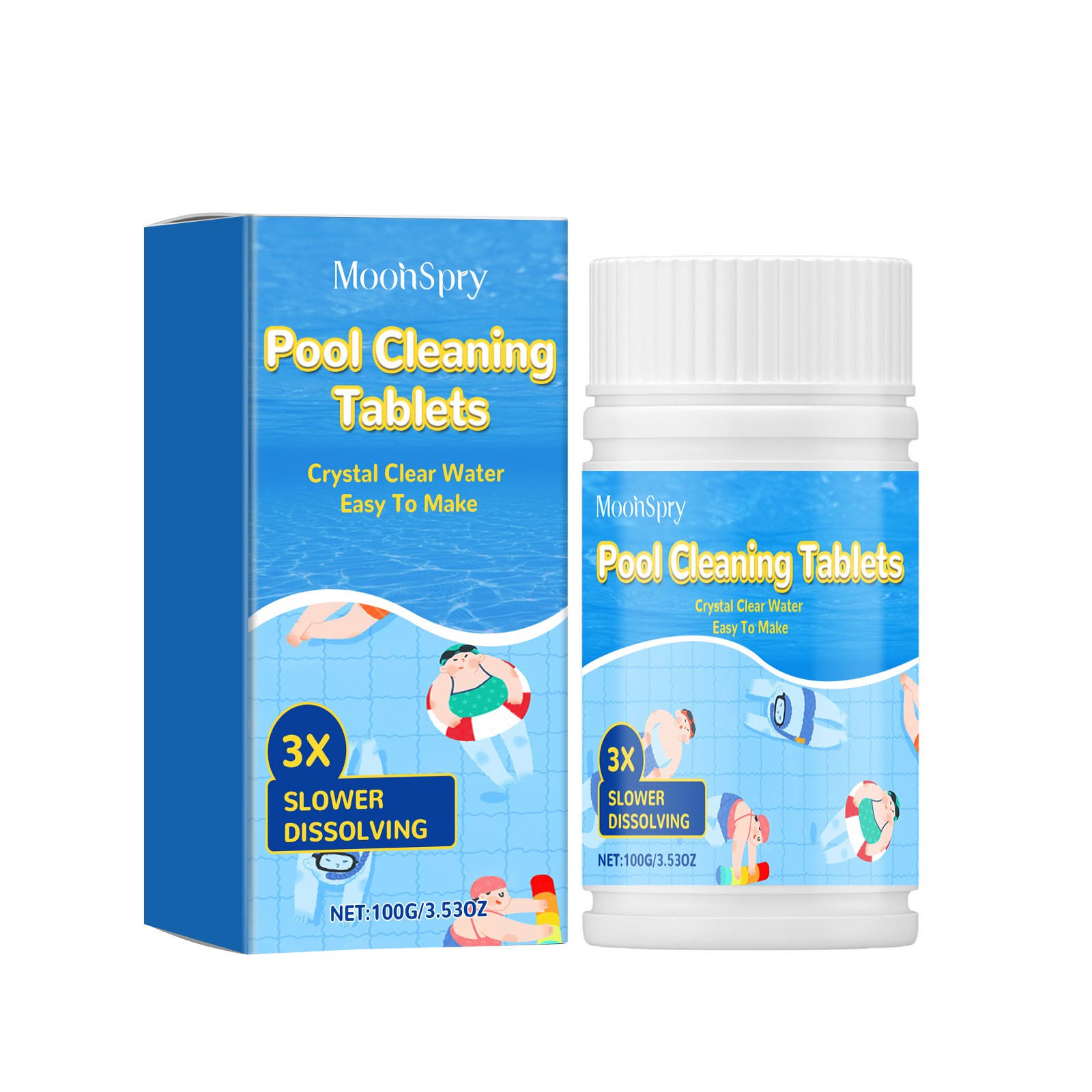 1~5x Multifunction Pool Cleaning Tablets for Crystal Clear Water, Clears Cloudy