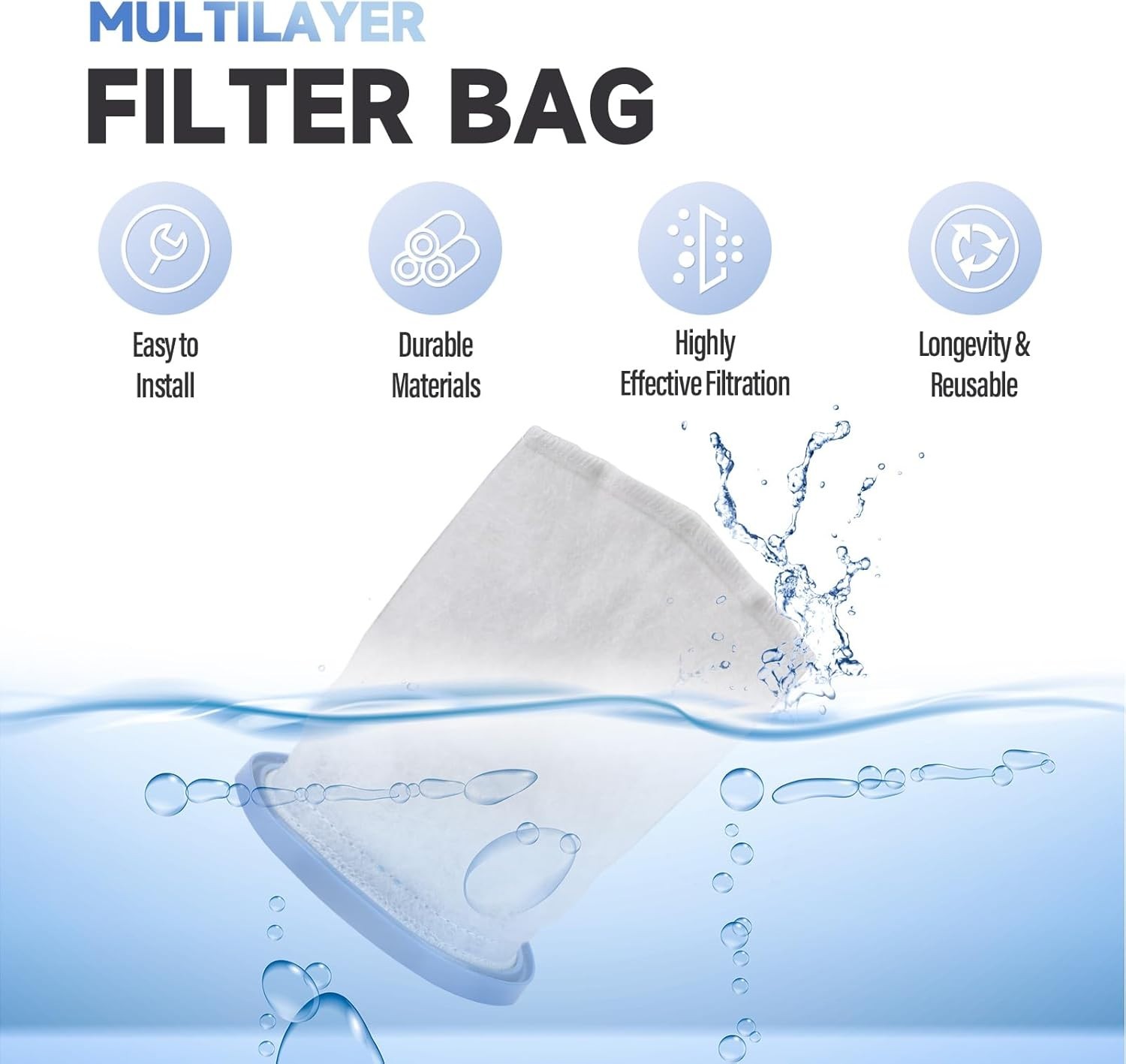 X-treme Multilayer Pool Vacuum Filter Bag – Compatible with Top Pool Cleaners