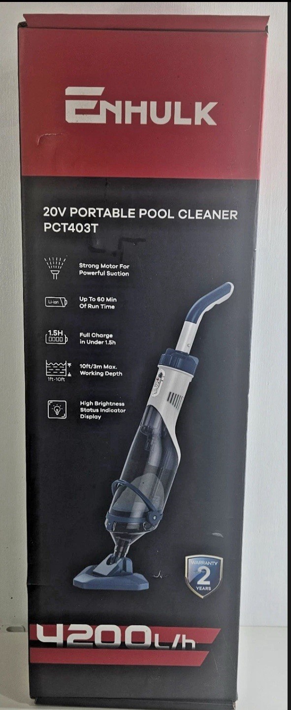 New Enhulk 20V Portable Rechargeable 4200 Pool Cleaner Vacuum PCT403T