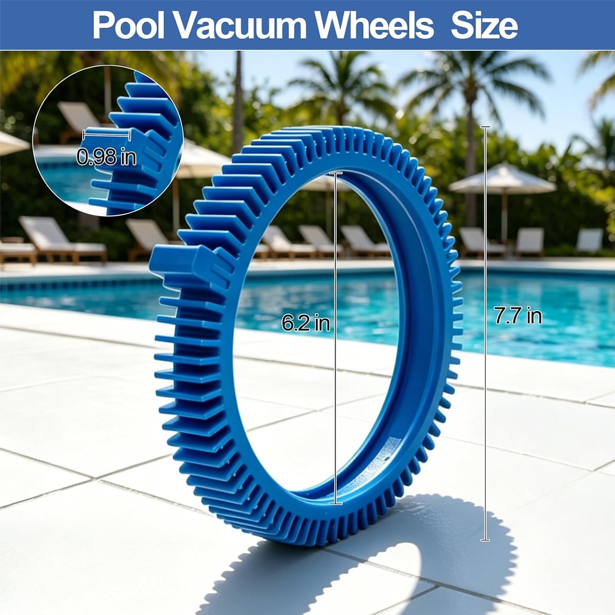 896584000-143 Front Tire with Super Hump Compatible with Hayward Phoenix Pool