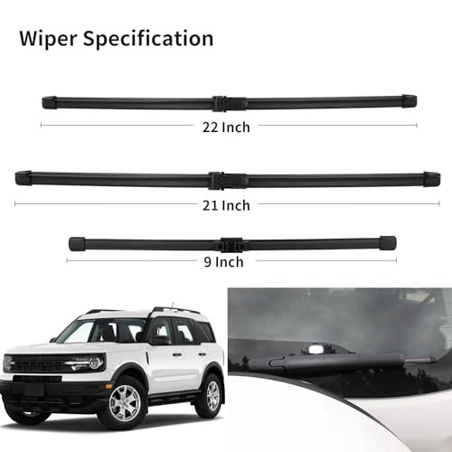 Wiper Blades for 2021-2026 Ford Bronco Sport — 22&Prime; + 21&Prime; Fit BRONCO SPORT 21-26